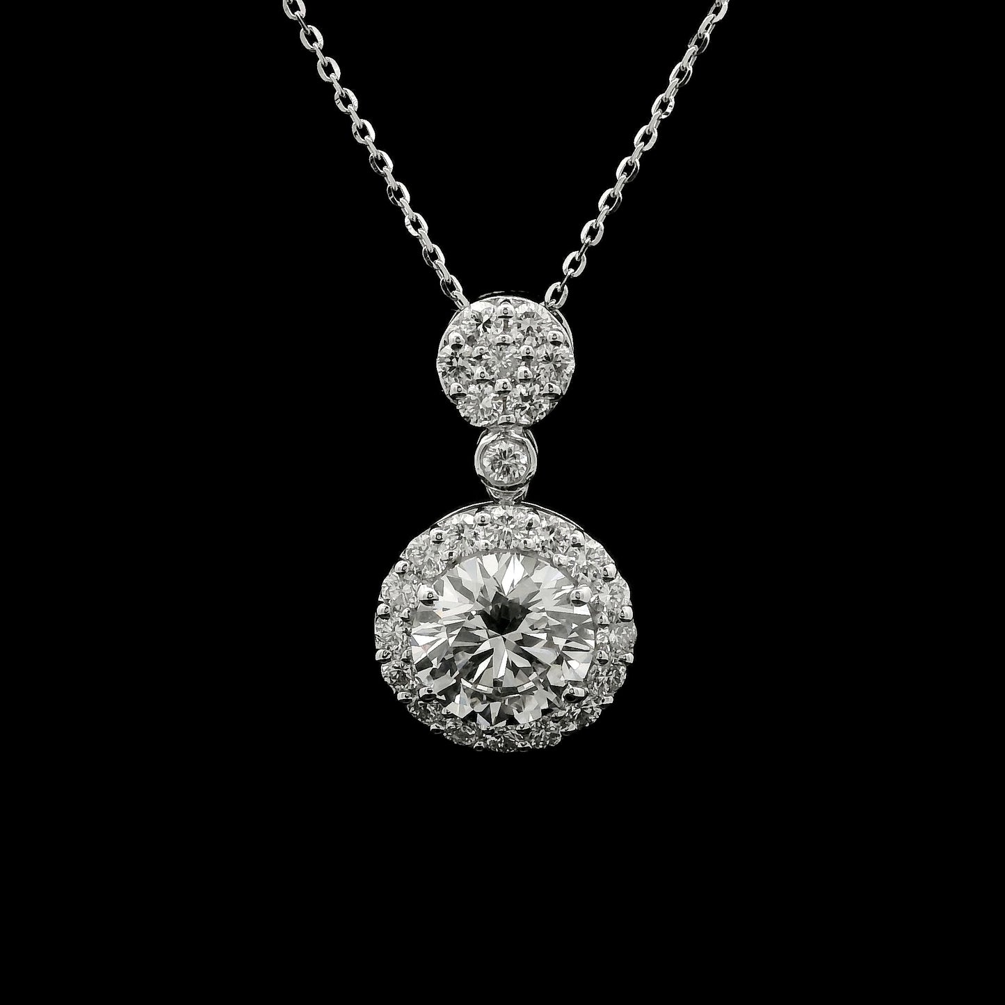 2.49 Carats Lab Grown Diamond 14K Gold Pendant