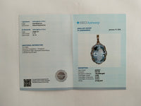 5.86 Ct Oval Mixed Cut Natural Aquamarine 14K Gold Pendant