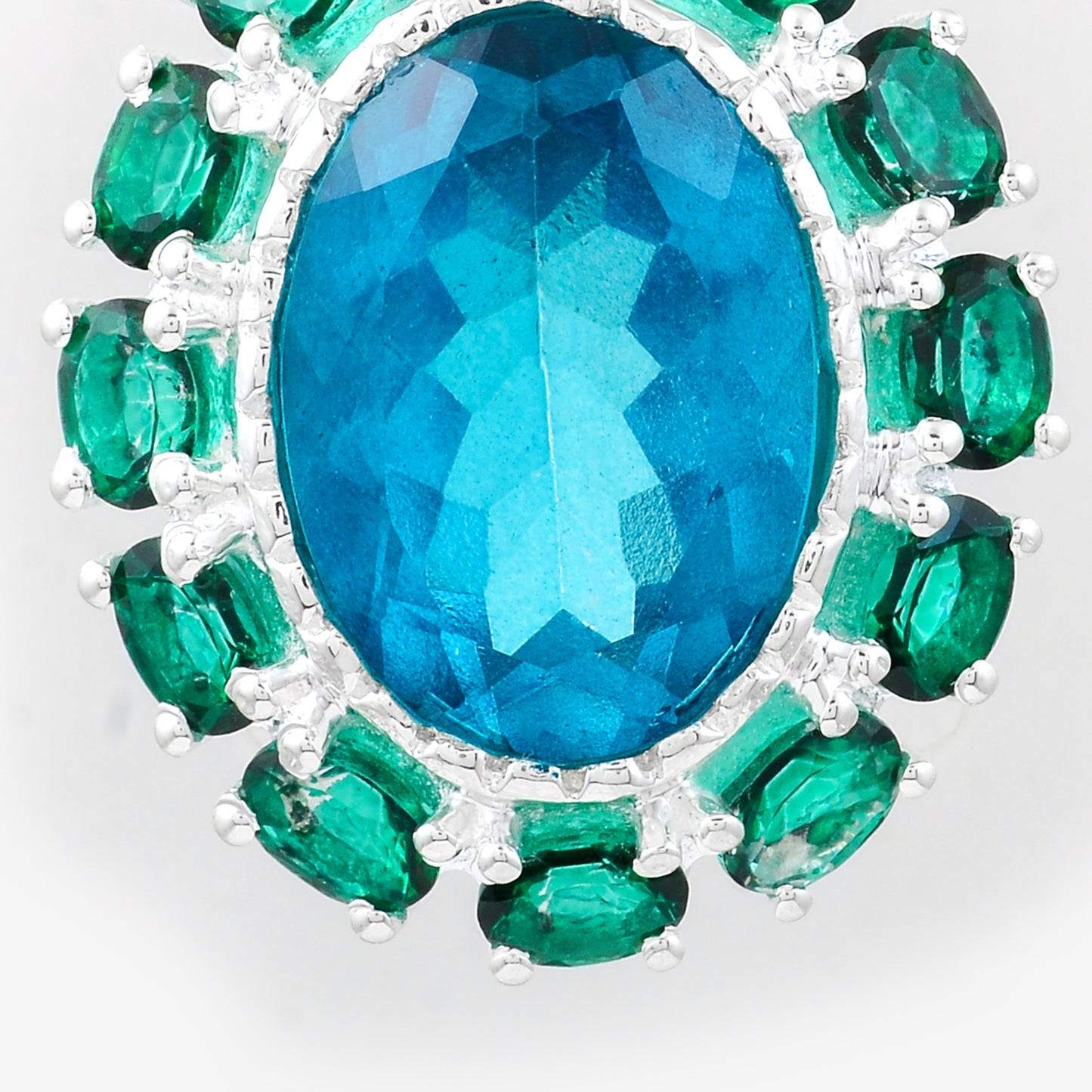 9.20 Ct Oval Pariba Topaz, Green Topaz, 925 Sterling Silver Pendant