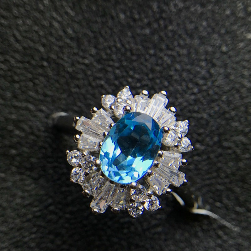 Blue Topaz 925 Sterling Silver Ring