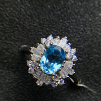 Blue Topaz 925 Sterling Silver Ring