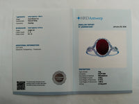 2.05 Ct Oval Mixed Cut Natural Ruby 950 Platinum Ring