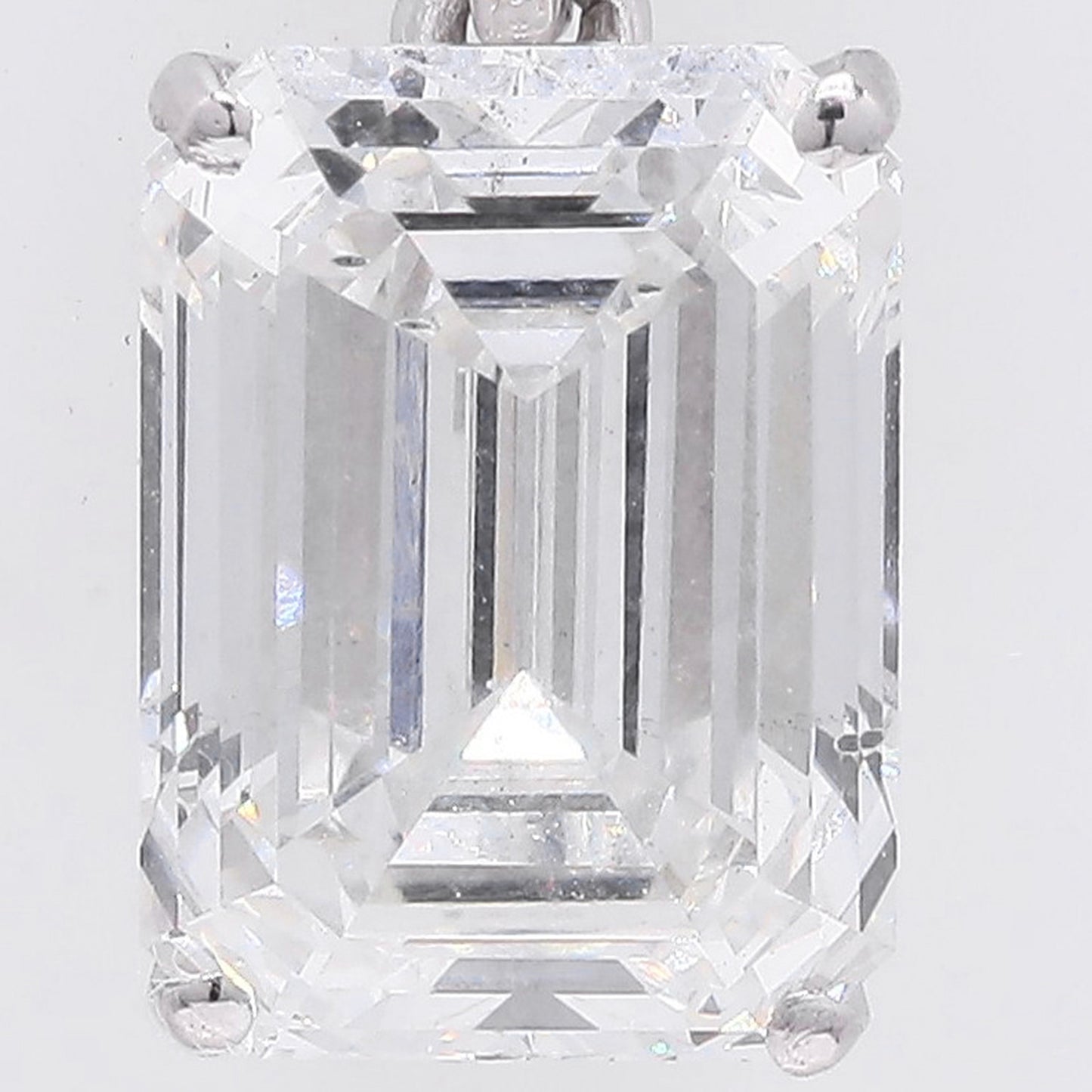 2.96 Ct Emerald Cut Lab Grown Diamond 950 Platinum Pendant