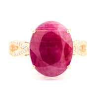 10.07 Ct Natural Codundum Ruby 14K Gold Ring
