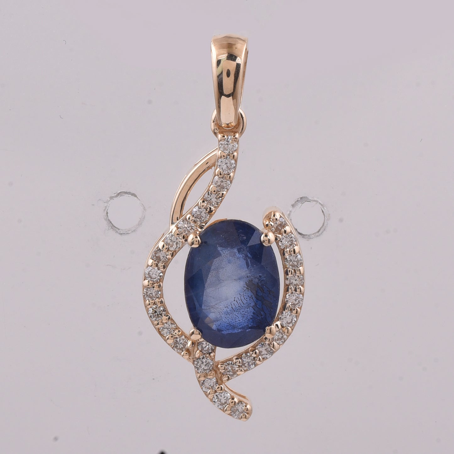 1.71 Ct Oval Natural Sapphire 14K Gold Pendant
