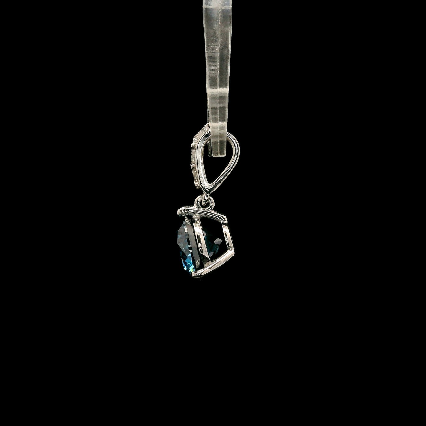 1.72 Carats Blue Lab Grown Diamond 14K Gold Pendant