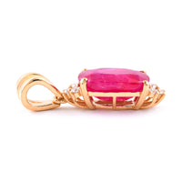 5.05 Ct Oval Ruby 18K Gold Pendant