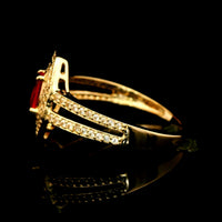 0.85 Ct Oval Multi Sapphire 14K Gold Ring