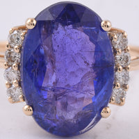 4.87 Ct Oval Natural Tanzanite 14K Gold Ring