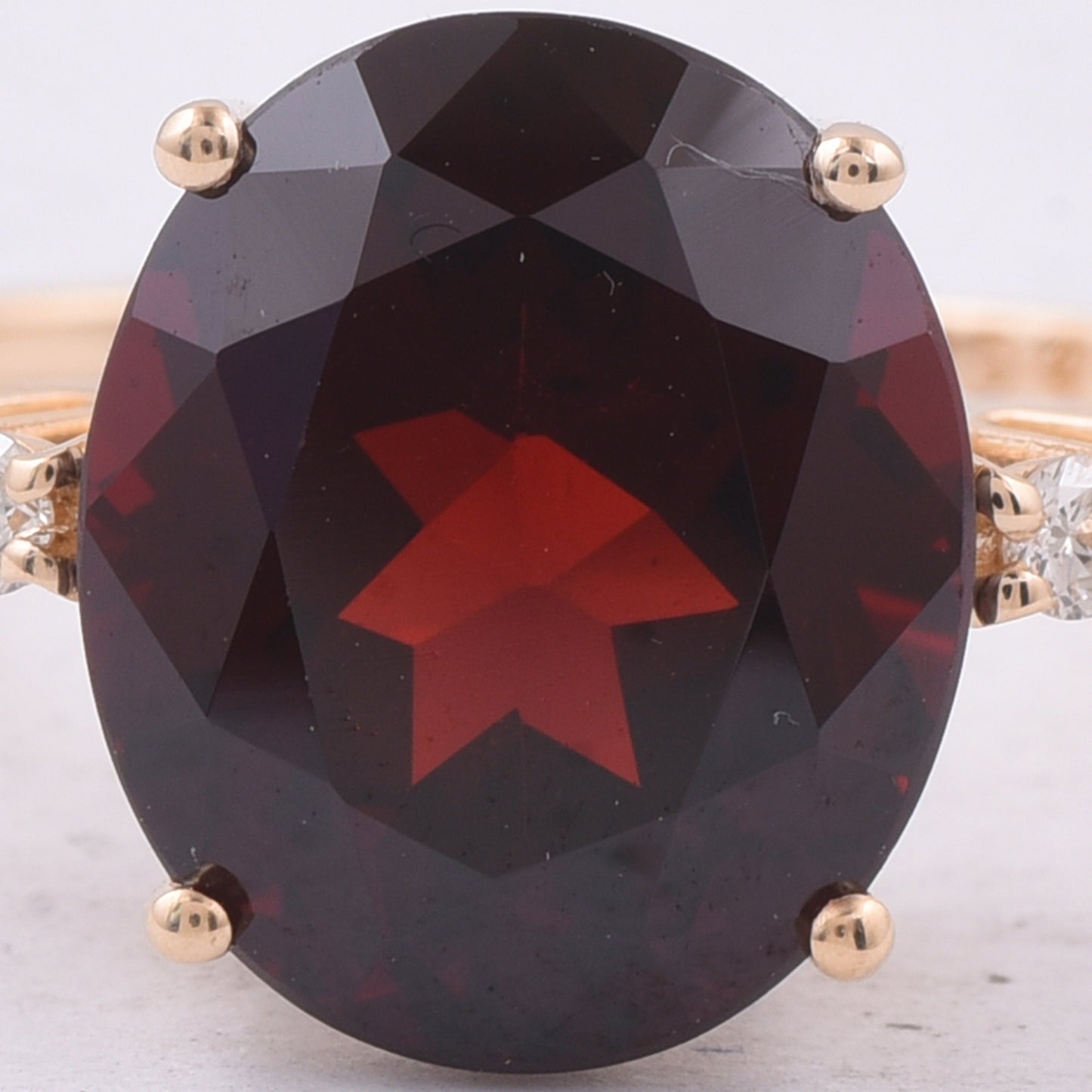 6.00 Ct Oval Natural Garnet 14K Gold Ring