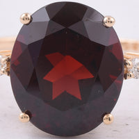 6.00 Ct Oval Natural Garnet 14K Gold Ring