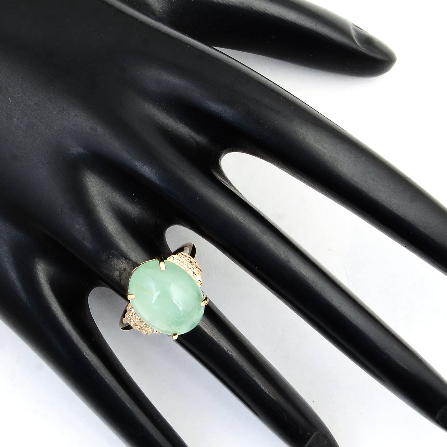 10.42 Ct Oval Emerald 14K Gold Ring