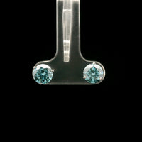 2.13 Carats Blue Lab Grown Diamond 14K Gold Earrings