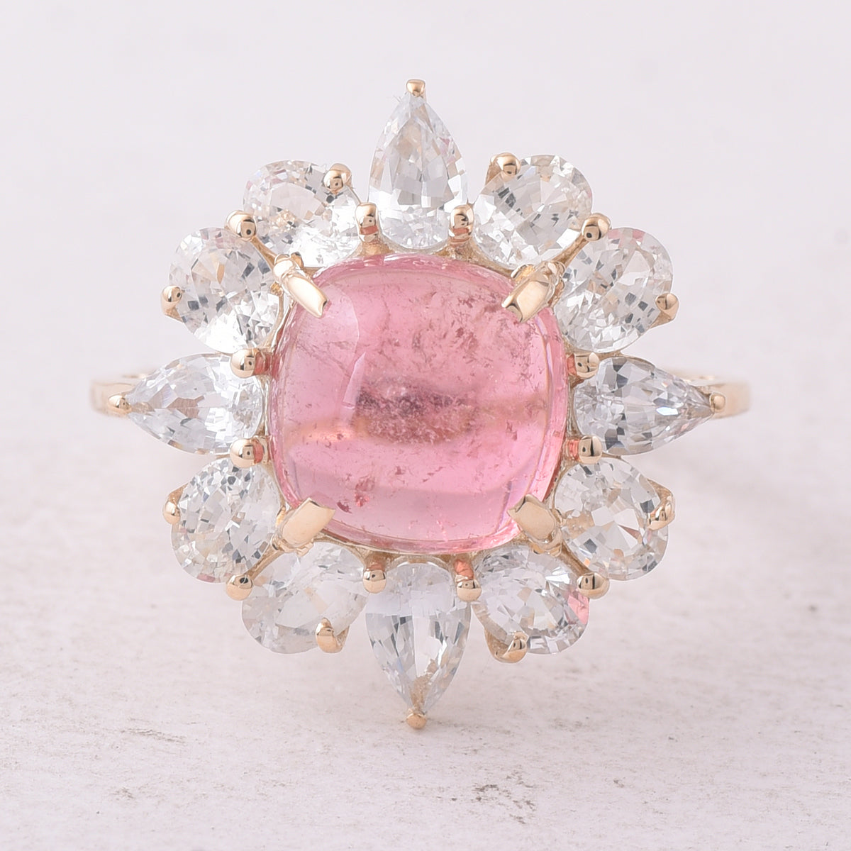 6.27 Ct Cushion Tourmaline 9K Gold Ring