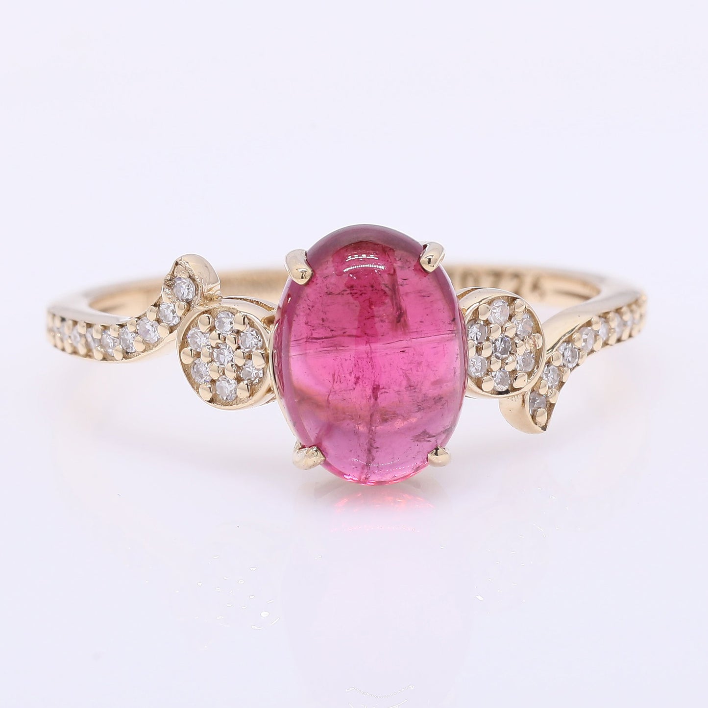 2.00 Ct Oval Cabochon Cut Natural Tourmaline 14K Gold Ring