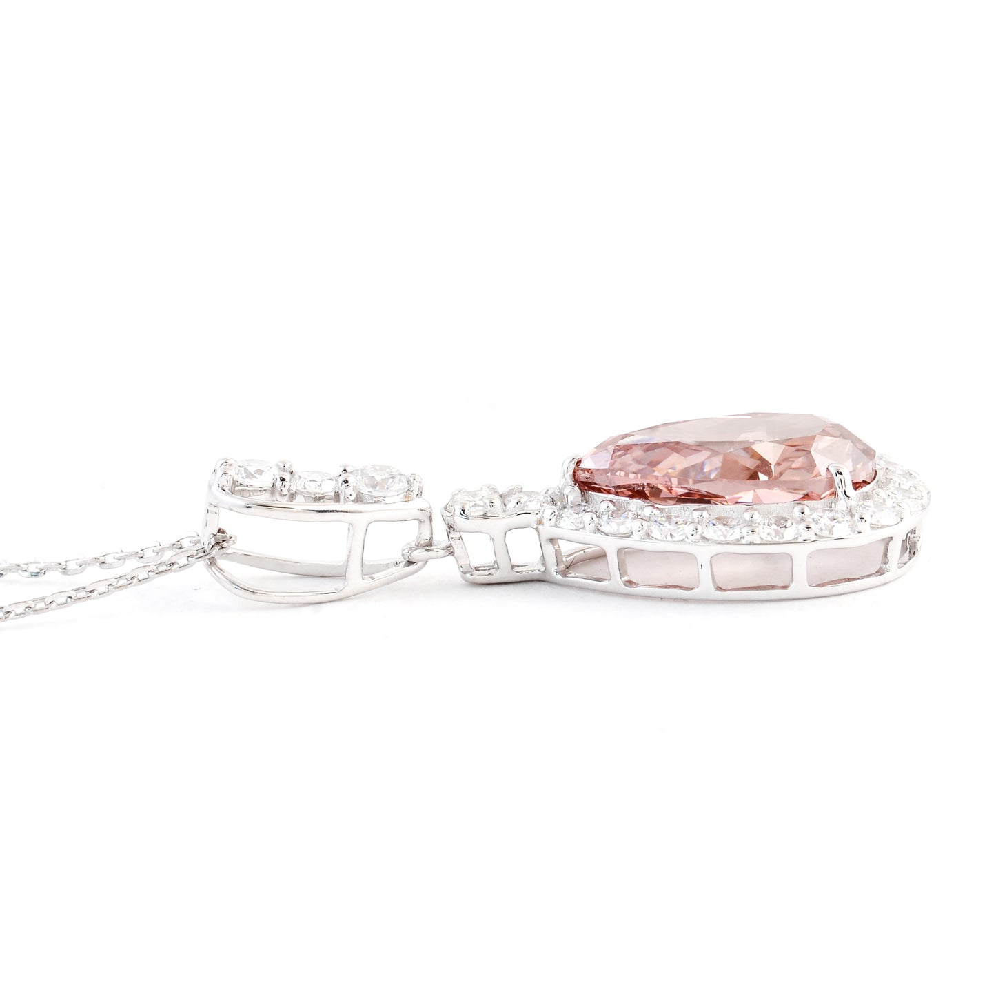 3.63 Carats Pink Lab Grown Diamond 14K Gold Pendant