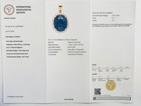 8.33 Ct Oval Blue Sapphire 18K Gold Pendant