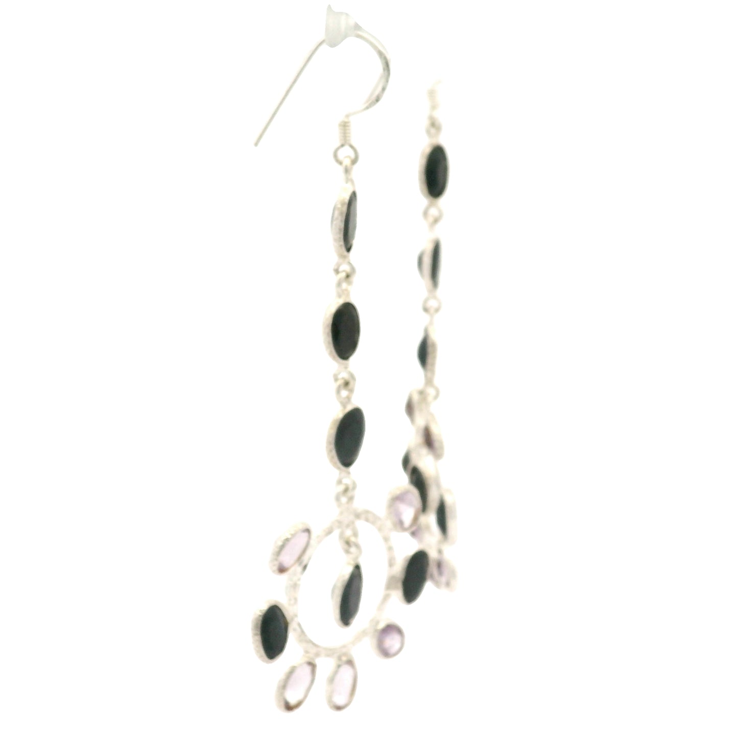 18.43 Ct Sapphire, Amethyst 925 Sterling Silver Earrings
