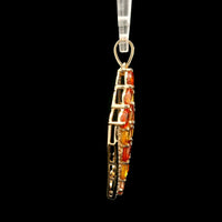3.29 Ct Oval Multi Sapphire 14K Gold Pendant