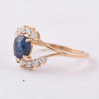 1.03 Ct Oval Sapphire 14K Gold Ring