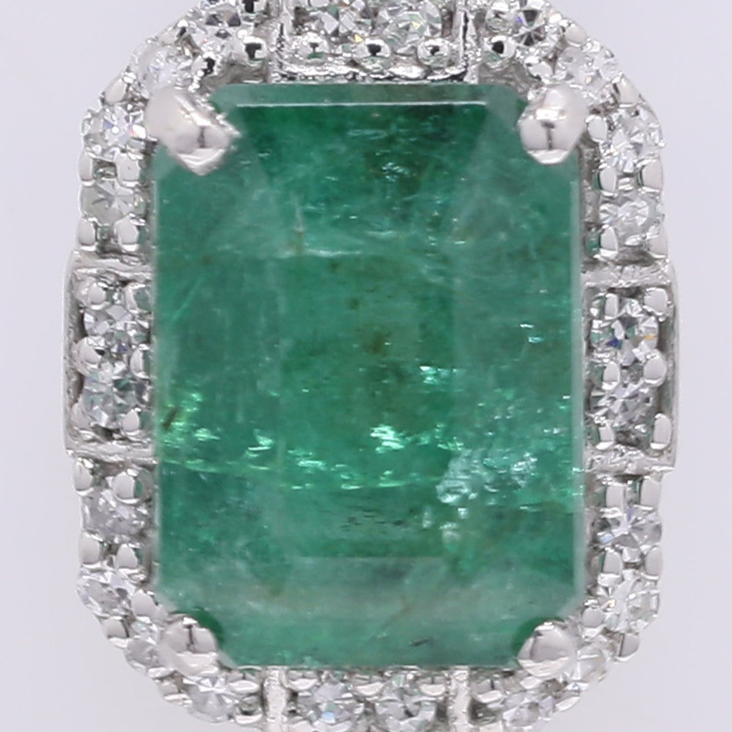 1.89 Ct Octagon Step Cut Natural Emerald 950 Platinum Pendant