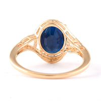 2.79 Ct Oval Mixed Cut Natural Sapphire 14K Gold Ring