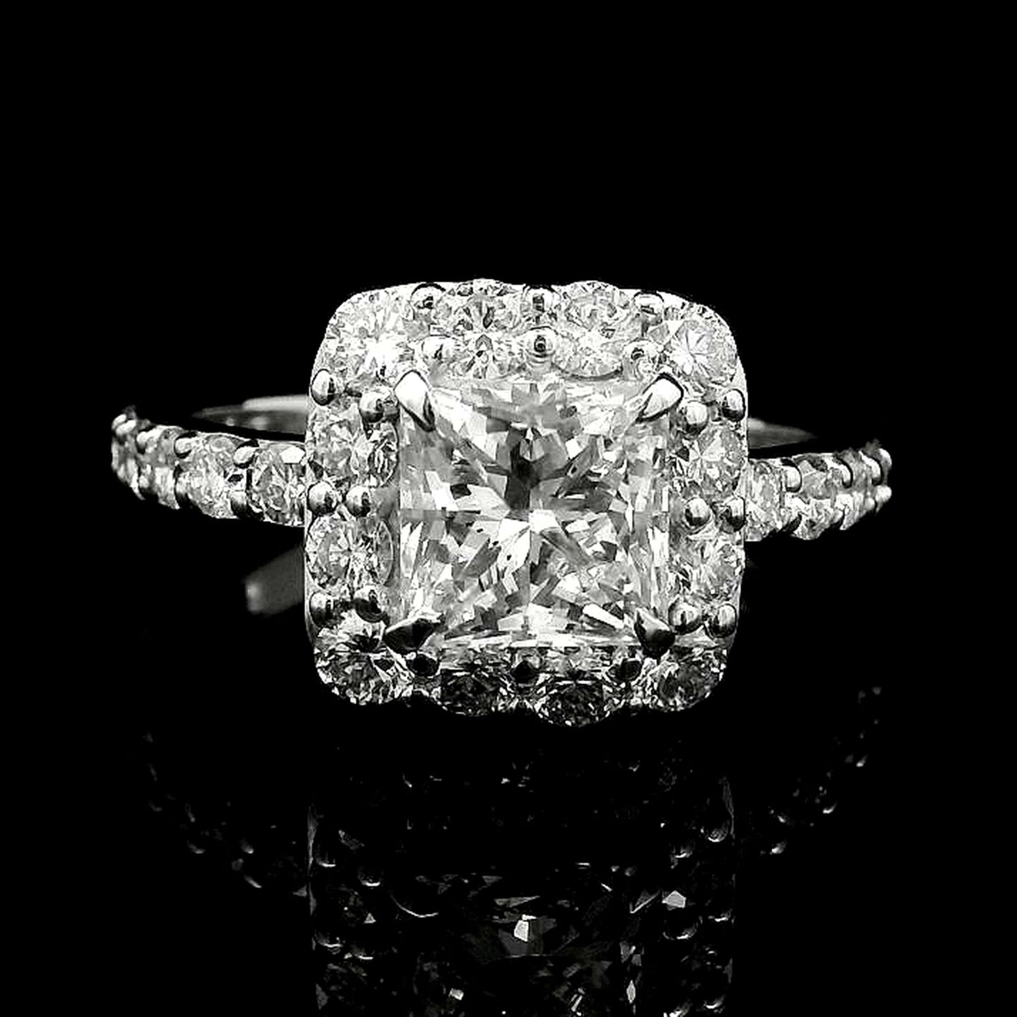 2.96 Carats Lab Grown Diamond 14K Gold Ring