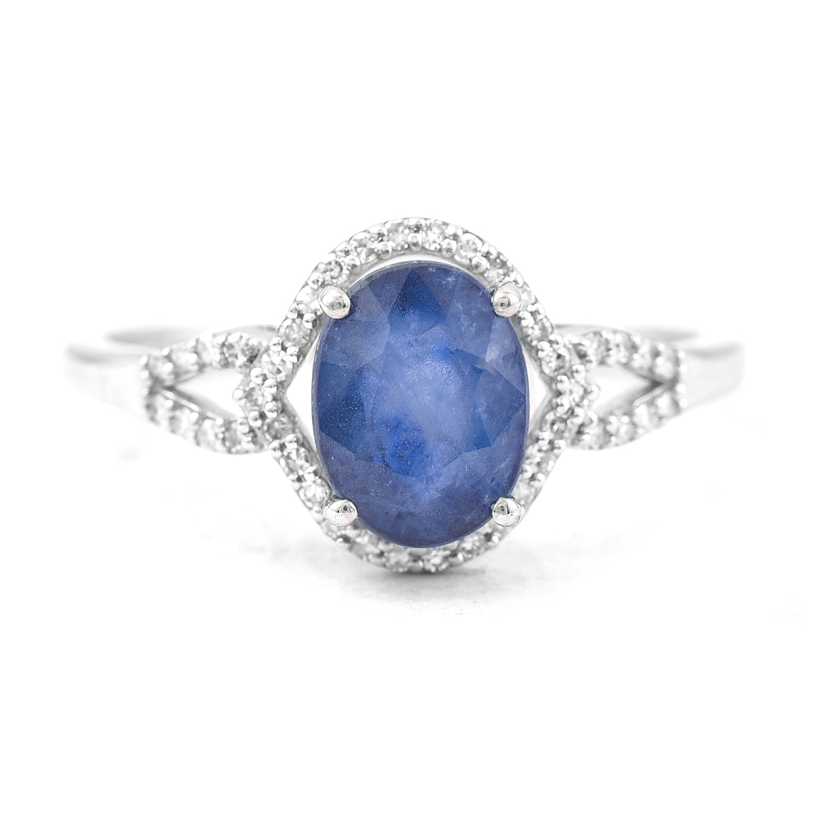 2.28 Ct Oval Mixed Cut Natural Sapphire 950 Platinum Ring