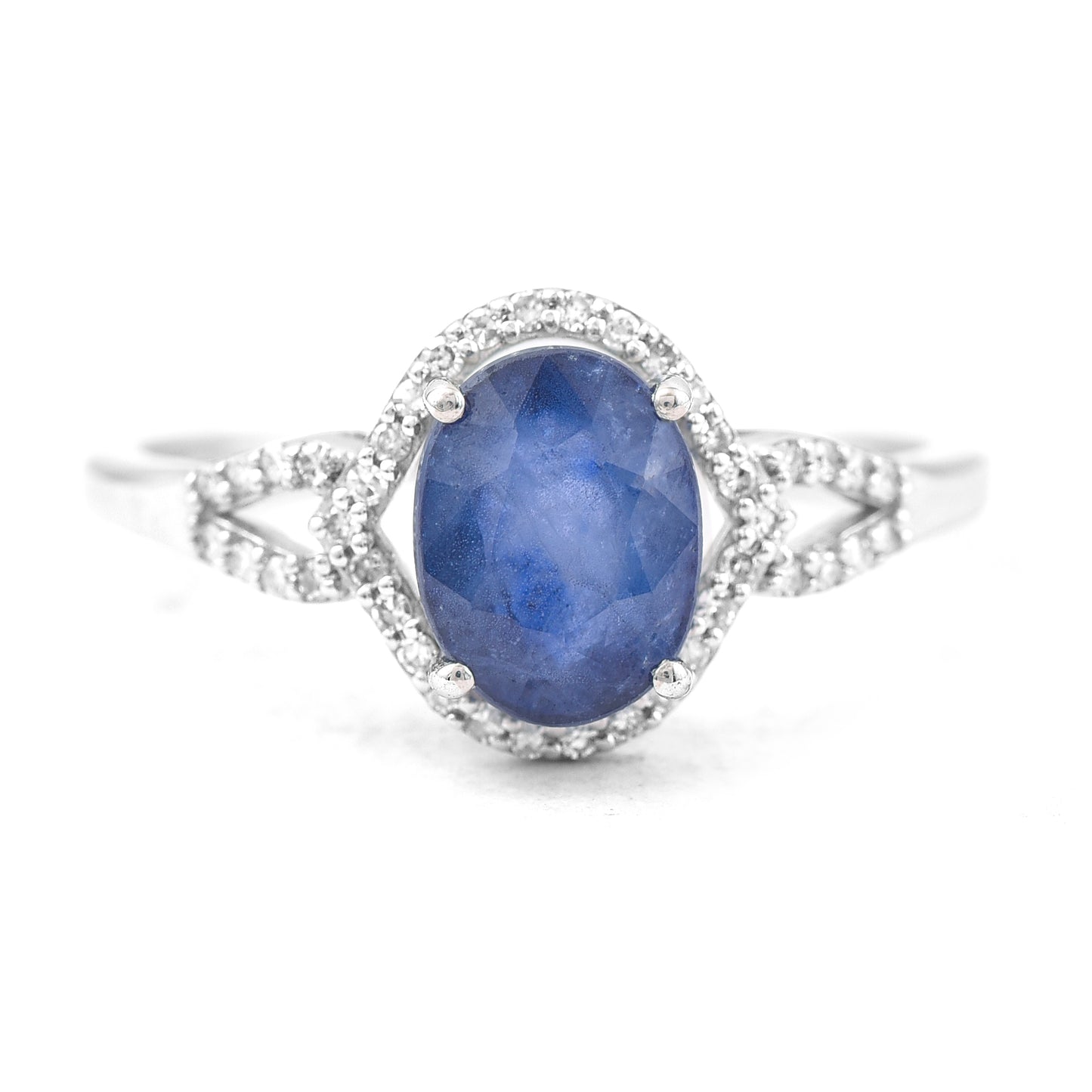2.28 Ct Oval Mixed Cut Natural Sapphire 950 Platinum Ring