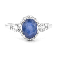 2.28 Ct Oval Mixed Cut Natural Sapphire 950 Platinum Ring