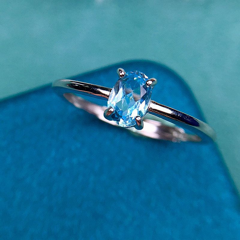 Blue Topaz 925 Sterling Silver Ring