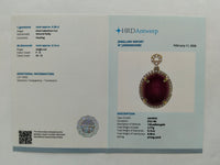 8.52 Ct Oval Mixed Cut Natural Ruby 14K Gold Pendant