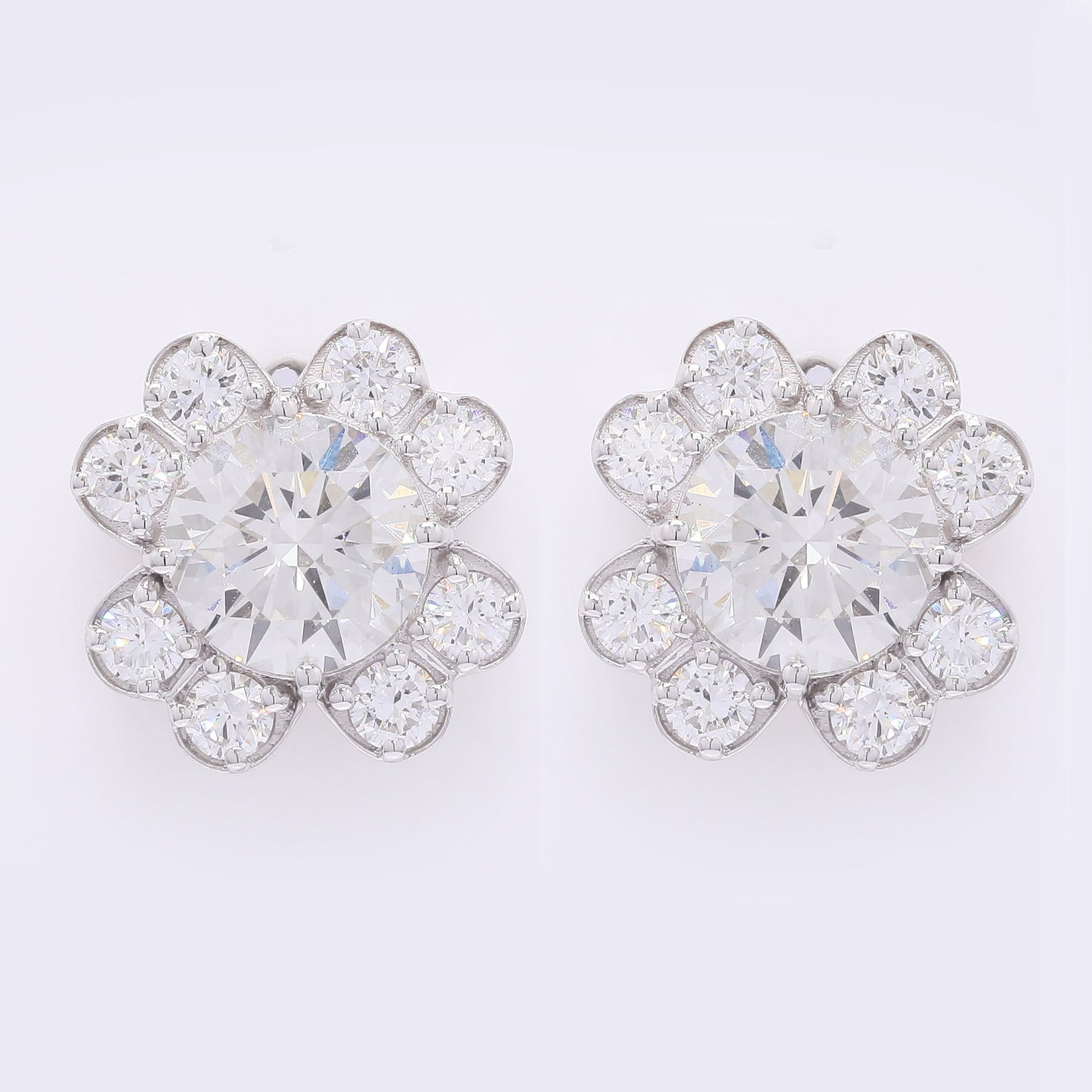 4.03 Carats Lab Grown Diamond 14K Gold Earrings