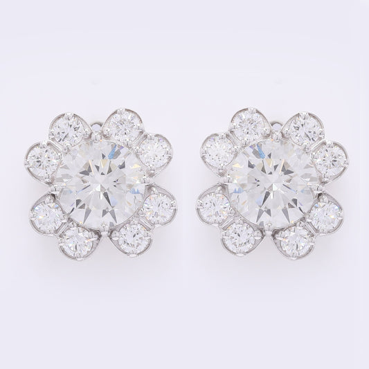 4.03 Carats Lab Grown Diamond 14K Gold Earrings