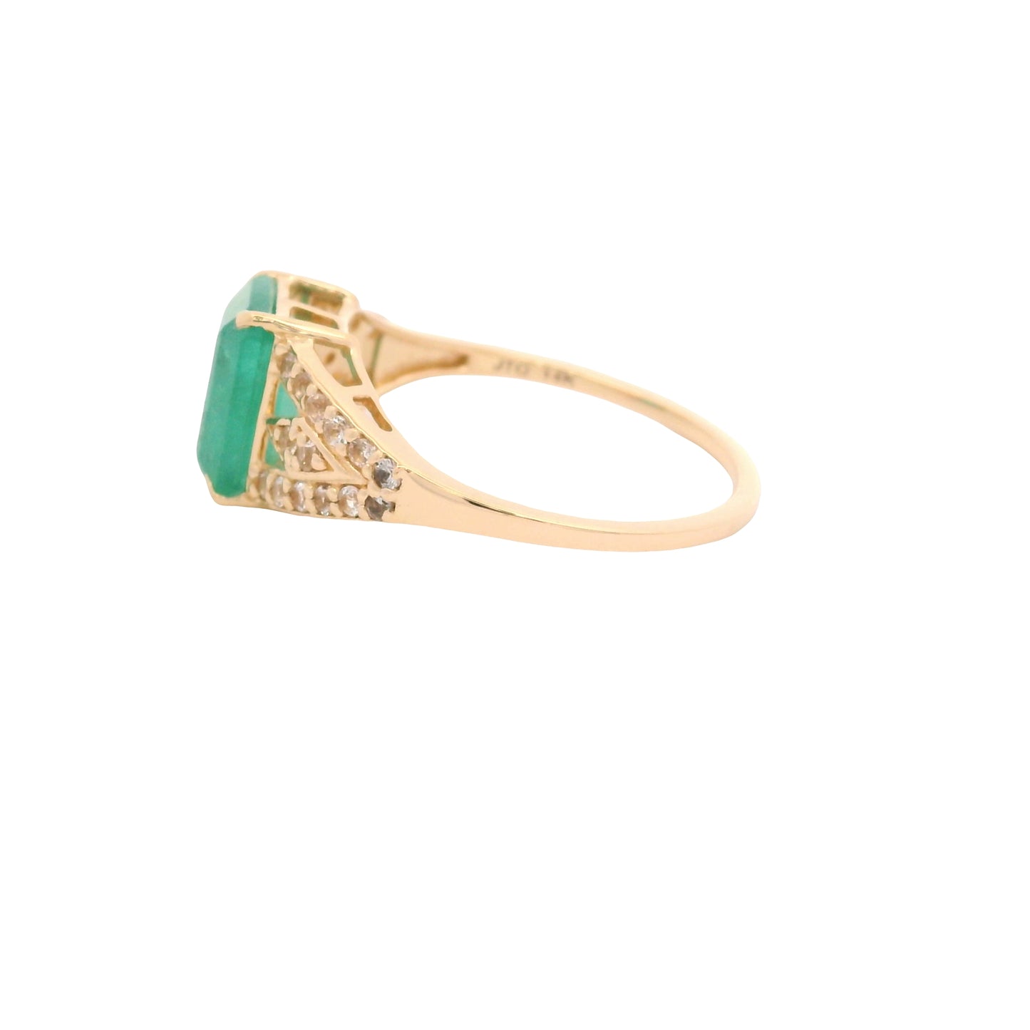 2.15 Ct Octagon Emerald 14K Gold Ring