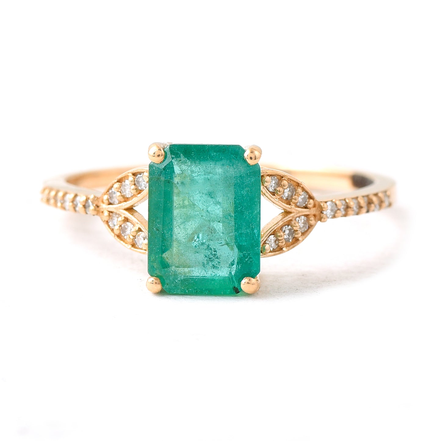 1.65 Ct Octagon Emerald 14K Gold Ring