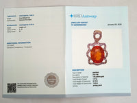 1.83 Ct Oval Mixed Cut Natural Fire Opal 14K Gold Pendant