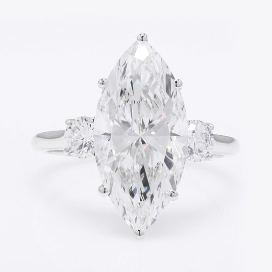 5.48 Ct Marquise Brilliant Lab Grown Diamond 14K Gold Ring