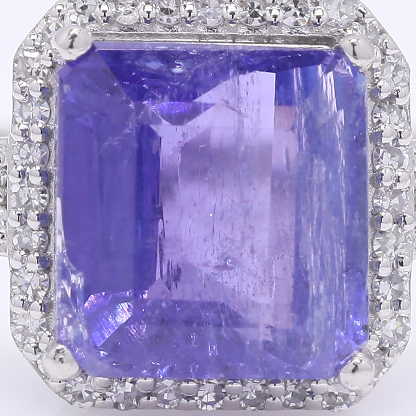 2.89 Ct Octagon Step Cut Natural Tanzanite 950 Platinum Ring