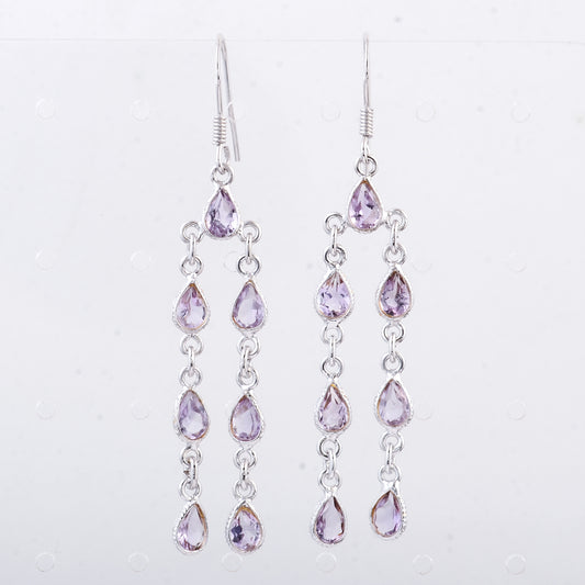 10.33 Ct Amethyst 925 Sterling Silver Earrings