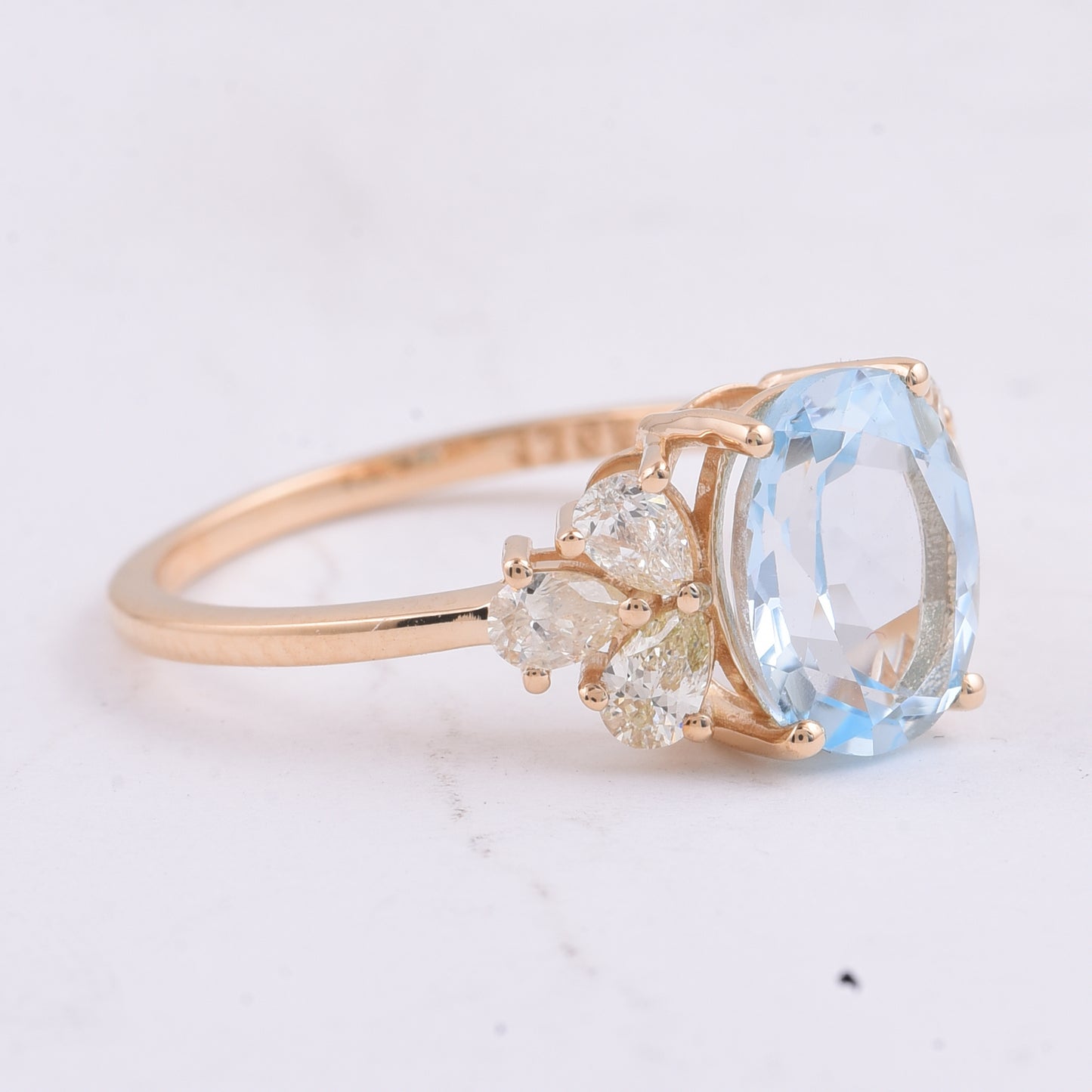 2.79 Ct Oval Natural Topaz 14K Gold Ring