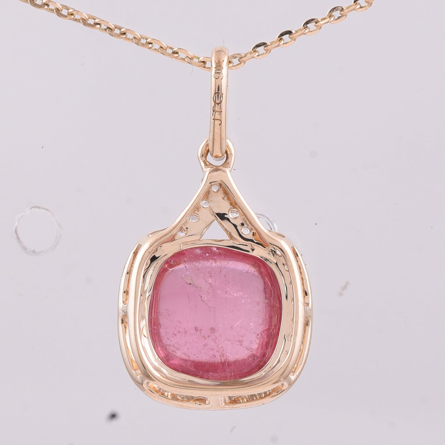2.26 Ct Cushion Tourmaline 9K Gold Pendant