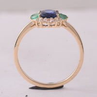 1.30 Ct Oval Sapphire 9K Gold Ring
