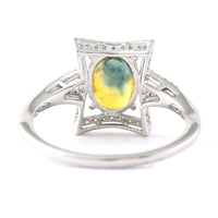1.80 Ct Oval Mixed Cut Natural Bi-Coloured Sapphire 950 Platinum Ring