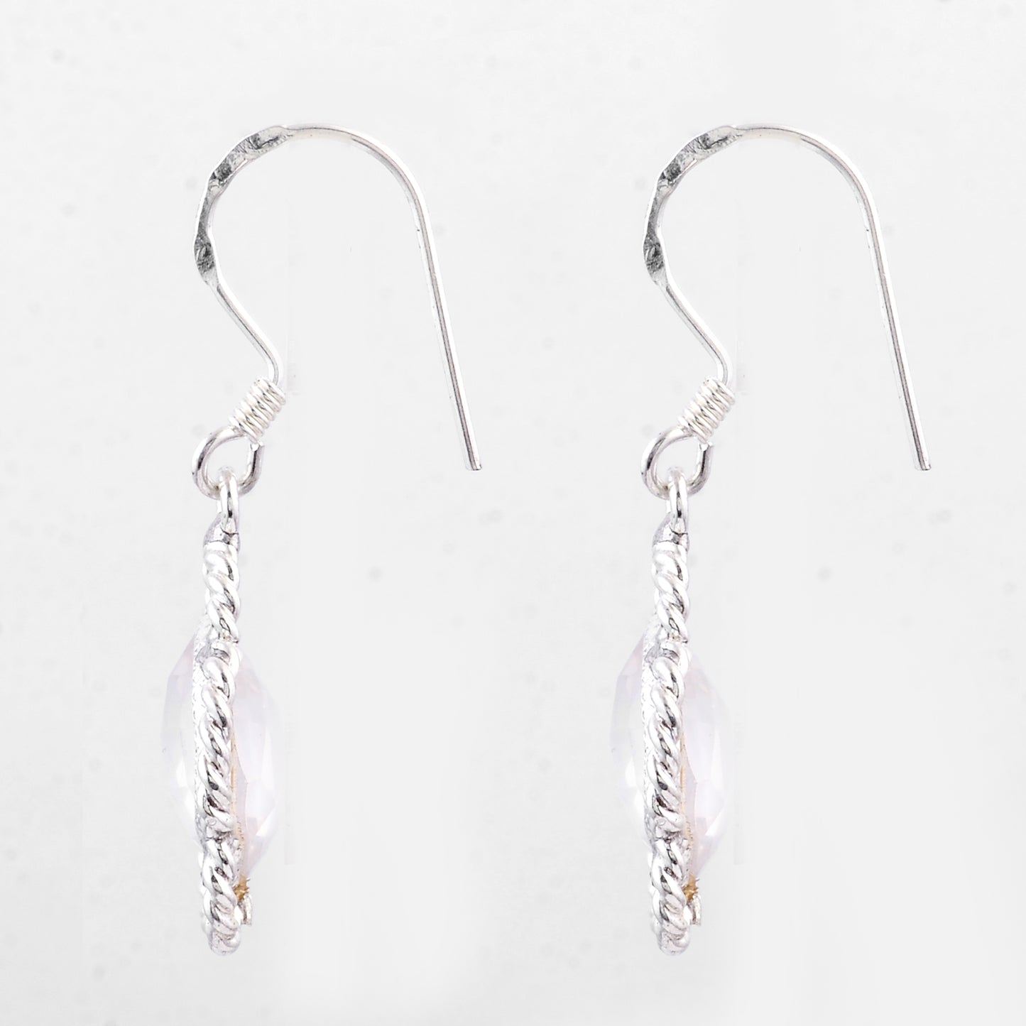 7.75 Ct Rose Quartz 925 Sterling Silver Earrings