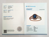 1.91 Ct Oval Mixed Cut Natural Sapphire 14K Gold Ring