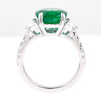 6.95 Ct Oval Emerald 950 Platinum Ring