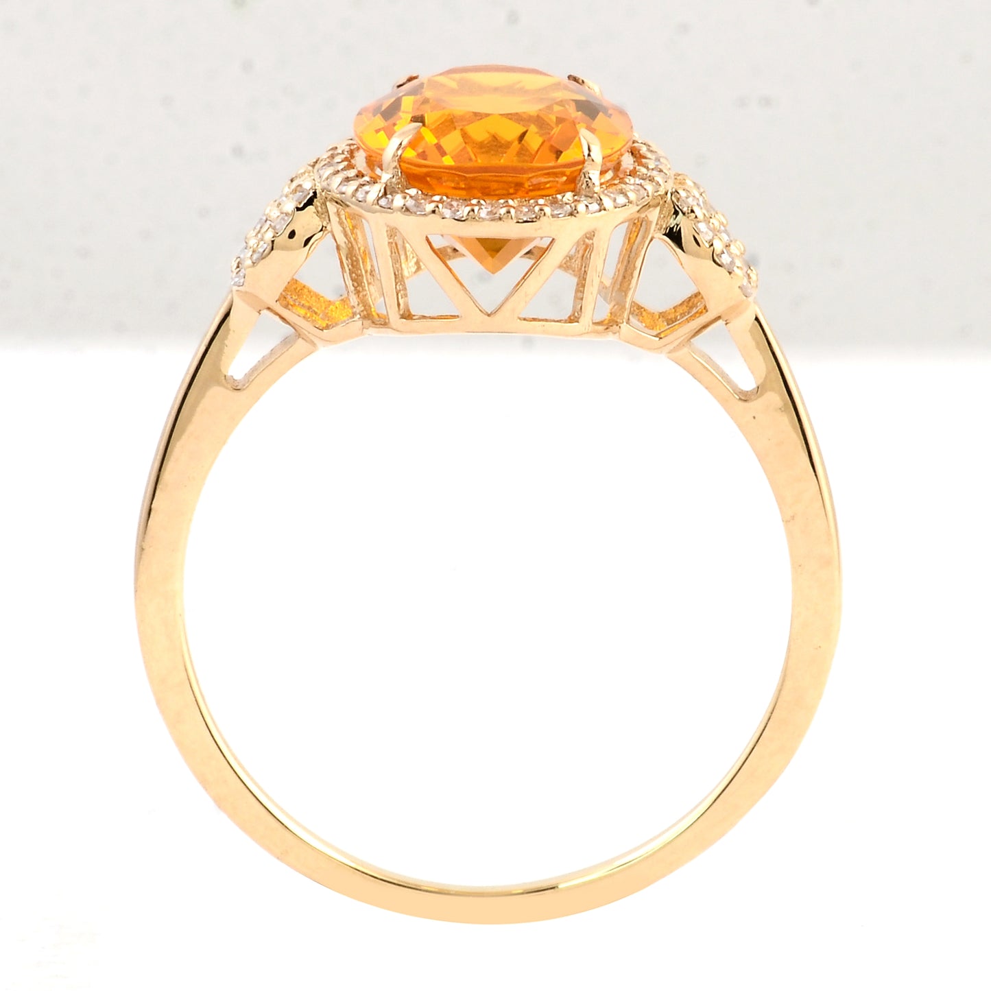 1.85 Ct Oval Mixed Cut Natural Fire Opal 14K Gold Ring