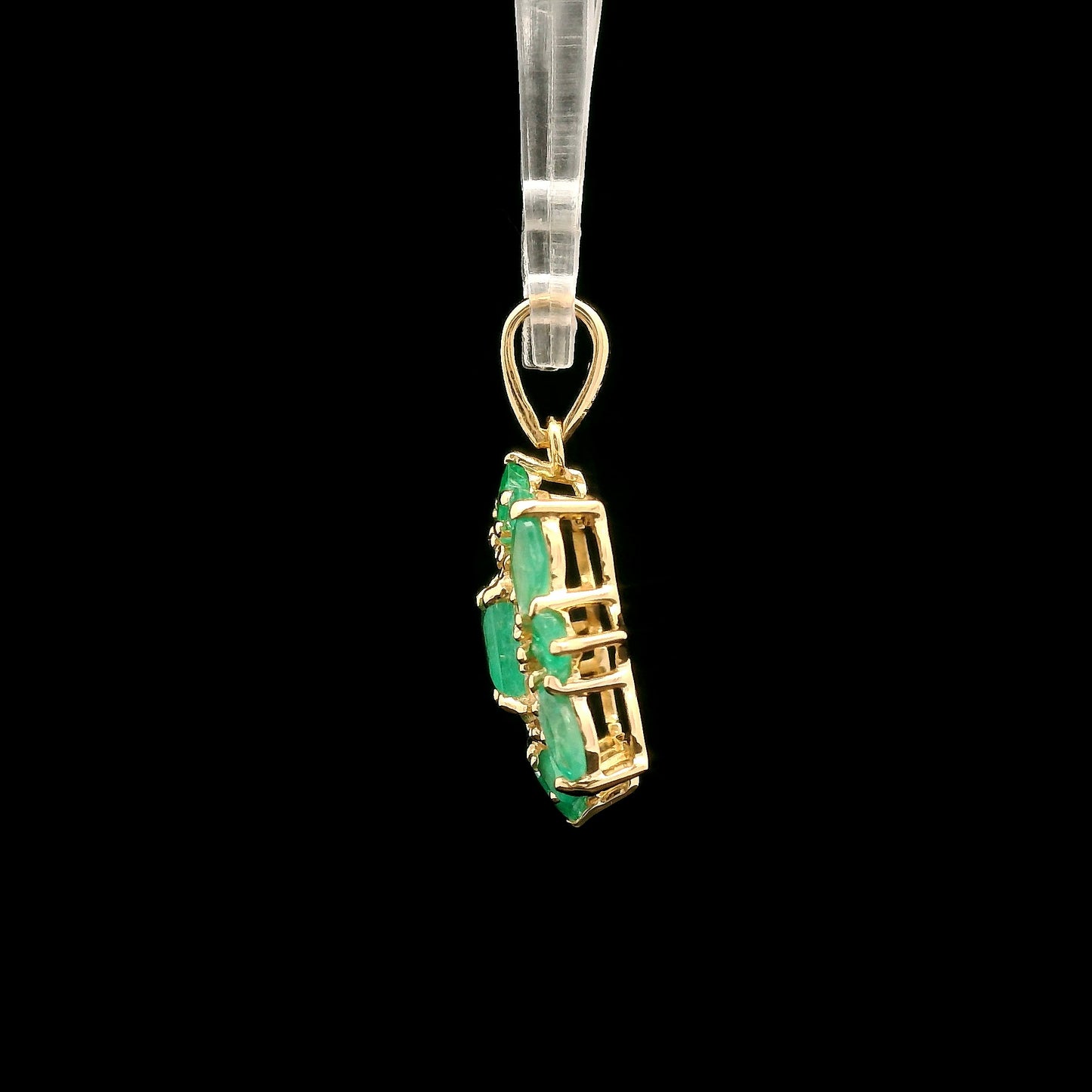 1.23 Ct Square Emerald 14K Gold Pendant