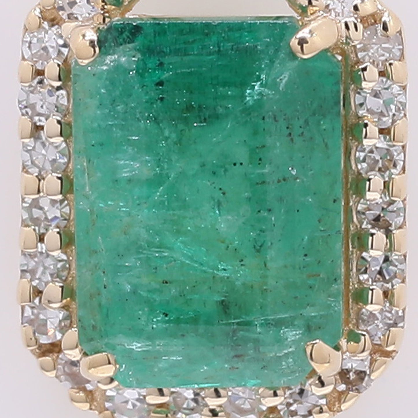 1.12 Ct Octagon Step Cut Natural Emerald 14K Gold Pendant